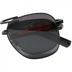 Sport Limited Edition Metal Alloy Frame Folding Compact Pocket Aviator Sunglasses - Black - C112EJZX4CT $34.77