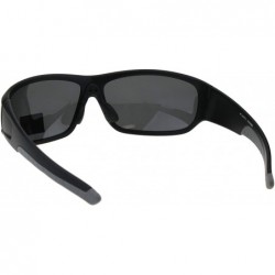 Wrap Mens Polarized Lens Sunglasses Wrap Around Rectangular Quality Frame UV 400 - Matte Black - CK18IM0XQGH $16.44