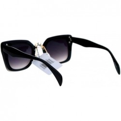 Butterfly Womens Flat Lens Rimless Butterfly Horn Rim Sunglasses - Black Smoke - CN12LZSNIX3 $11.43