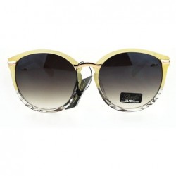 Oversized Womens Crooked Bolt Arm Designer Round Oversize Sunglasses - Beige - C917XXSAHI0 $9.84