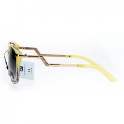 Oversized Womens Crooked Bolt Arm Designer Round Oversize Sunglasses - Beige - C917XXSAHI0 $9.84