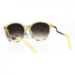 Oversized Womens Crooked Bolt Arm Designer Round Oversize Sunglasses - Beige - C917XXSAHI0 $9.84