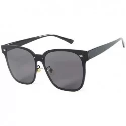 Square 2019 new one-piece lens fashion unisex brand trend designer sunglasses UV400 - Black - CA18T58C9WQ $24.95