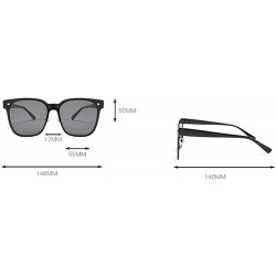 Square 2019 new one-piece lens fashion unisex brand trend designer sunglasses UV400 - Black - CA18T58C9WQ $11.31