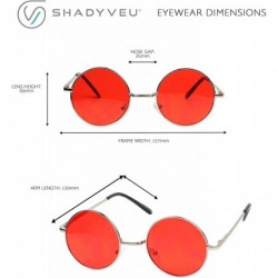 Aviator Retro John Lennon Style Sunglasses Round Colorful Tint Groovy Hippie Wire Shades - Hot Pink - C718HM43T5Z $13.21