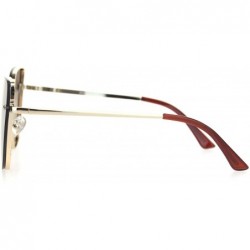 Rimless Womens Cat Eye Large Exposed Lens Chic Retro Fashion Sunglasses - Gold Gradient Brown - CH18OX2DH3Y $14.06