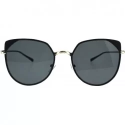 Rimless Womens Metal Rim Butterfly Metal Rim Minimal Mod Designer Sunglasses - Matte Black - CD18EYIU69X $15.24