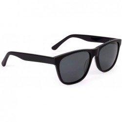 Square Georgios Luxury Handmade Sunglasses - Adult (Shiny Black) - CV18SDXWLO8 $97.36
