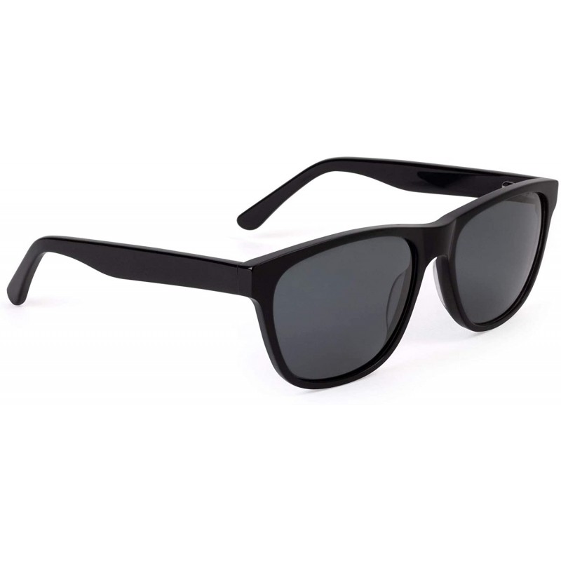 Square Georgios Luxury Handmade Sunglasses - Adult (Shiny Black) - CV18SDXWLO8 $45.52