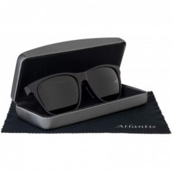 Square Georgios Luxury Handmade Sunglasses - Adult (Shiny Black) - CV18SDXWLO8 $45.52