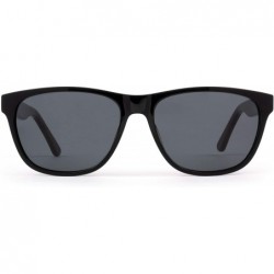 Square Georgios Luxury Handmade Sunglasses - Adult (Shiny Black) - CV18SDXWLO8 $45.52