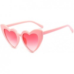Oversized Sunglasses Women Cat Eye Vintage Sun Glasses Christmas gift Heart shape Party Glasses - Pink - CL18W4EGM0A $22.42