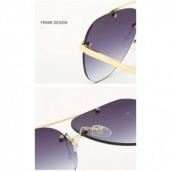 Rimless Pilot Sunglasses for Women Rimless Big Lend Gradient Shade UV Protection - C3 - CY190OMGZKN $14.82