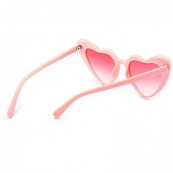 Oversized Sunglasses Women Cat Eye Vintage Sun Glasses Christmas gift Heart shape Party Glasses - Pink - CL18W4EGM0A $10.48