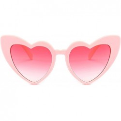 Oversized Sunglasses Women Cat Eye Vintage Sun Glasses Christmas gift Heart shape Party Glasses - Pink - CL18W4EGM0A $10.48
