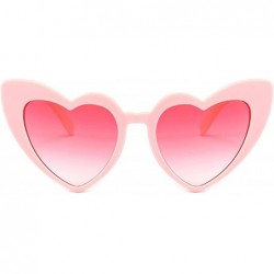 Oversized Sunglasses Women Cat Eye Vintage Sun Glasses Christmas gift Heart shape Party Glasses - Pink - CL18W4EGM0A $10.48