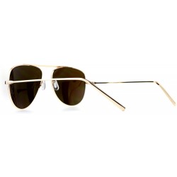 Aviator Unisex Sunglasses Top Bridge Metal Frame Color Mirror Lens - Gold (Fuchsia Mirror) - C51875RL09L $9.32