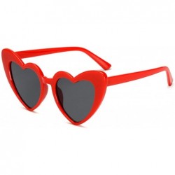 Cat Eye Designer Vintage Sunglass Fashion Love Heart Sunglasses Women Cute Sexy Retro Cat Eye Cheap Red Female - C6 - CD197A3...