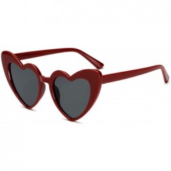 Cat Eye Designer Vintage Sunglass Fashion Love Heart Sunglasses Women Cute Sexy Retro Cat Eye Cheap Red Female - C6 - CD197A3...