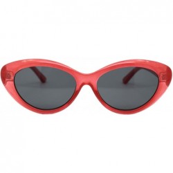 Oval Womens Oval Cateye Sunglasses Vintage Classic Fashion Shades UV 400 - Rose (Black) - C5194X67SDN $21.13