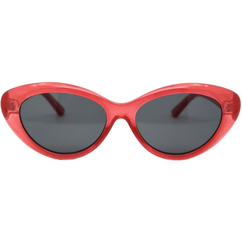 Oval Womens Oval Cateye Sunglasses Vintage Classic Fashion Shades UV 400 - Rose (Black) - C5194X67SDN $8.51