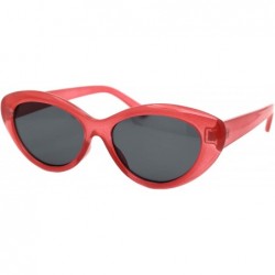 Oval Womens Oval Cateye Sunglasses Vintage Classic Fashion Shades UV 400 - Rose (Black) - C5194X67SDN $8.51