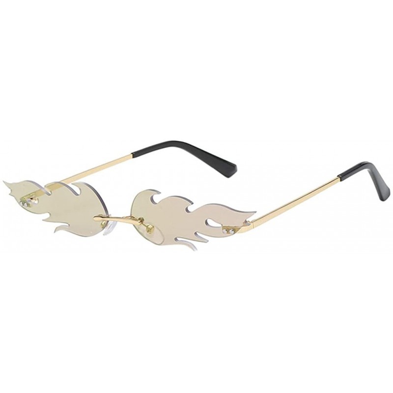 Rimless UV Protection Sunglasses for Women Men Rimless frame Cat-Eye Shaped Acrylic Lens Plastic Frame Sunglass - C - CA1902N...