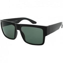 Square Square Frame Sunglasses with Solid or Mirrored Lens 1403 - Black - CB185YIUHAI $18.41