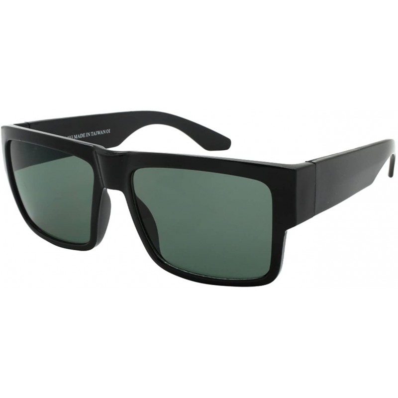 Square Square Frame Sunglasses with Solid or Mirrored Lens 1403 - Black - CB185YIUHAI $7.57