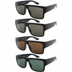 Square Square Frame Sunglasses with Solid or Mirrored Lens 1403 - Black - CB185YIUHAI $7.57