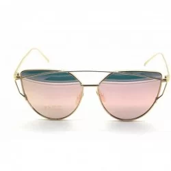 Round Fashion Sunglasses Classic Designer Coating - Gold Frame / Gold Lense - C212L9HHIIV $14.25