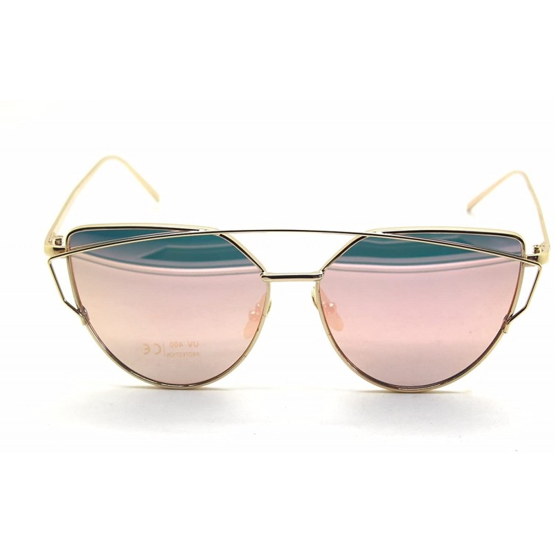 Round Fashion Sunglasses Classic Designer Coating - Gold Frame / Gold Lense - C212L9HHIIV $6.16