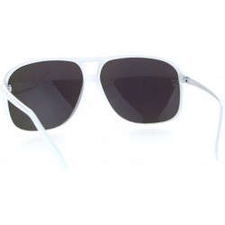 Sport Mens Reflective Color Mirror White Plastic Sport Racer Sunglasses - Teal - CF185ORN58I $7.64