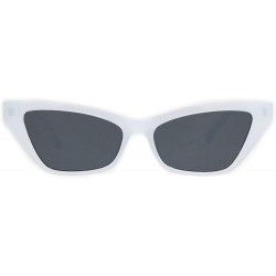 Cat Eye Womens Cat Eye Horn Rim Plastic Sunglasses - White Black - CL18KWIHTQ5 $11.48