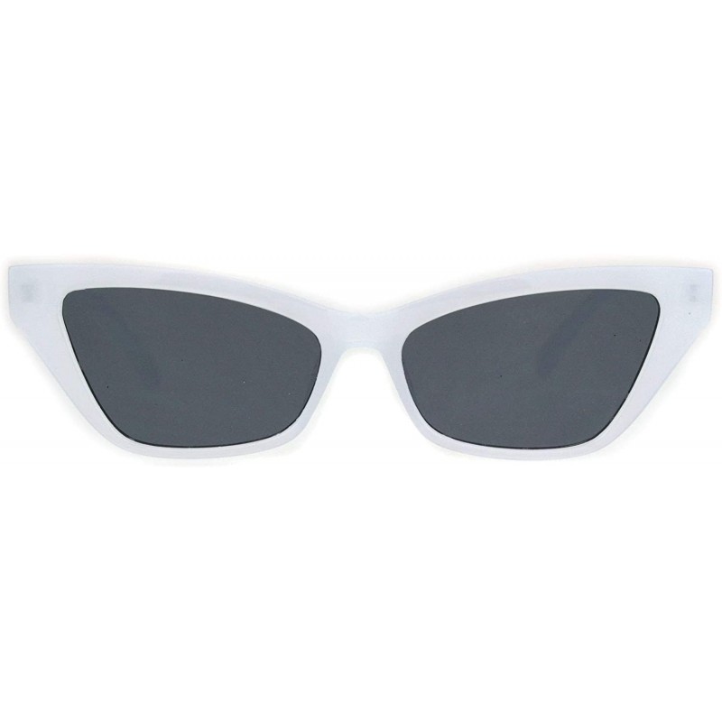 Cat Eye Womens Cat Eye Horn Rim Plastic Sunglasses - White Black - CL18KWIHTQ5 $11.48