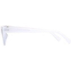 Cat Eye Womens Cat Eye Horn Rim Plastic Sunglasses - White Black - CL18KWIHTQ5 $11.48