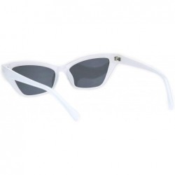 Cat Eye Womens Cat Eye Horn Rim Plastic Sunglasses - White Black - CL18KWIHTQ5 $11.48