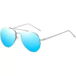 Round Sunglasses Unisex Polarized 100% UV Blocking Fishing and Outdoor Climbing Baseball Driving Glasses Metal Rimless - CQ18...