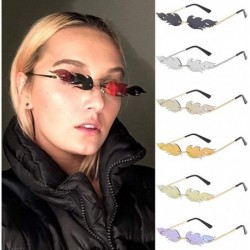 Rimless UV Protection Sunglasses for Women Men Rimless frame Cat-Eye Shaped Acrylic Lens Plastic Frame Sunglass - C - CA1902N...