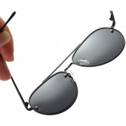 Round Sunglasses Unisex Polarized 100% UV Blocking Fishing and Outdoor Climbing Baseball Driving Glasses Metal Rimless - CQ18...
