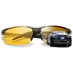 Semi-rimless Men's Polarized Photochromic Semi-Rimless Sunglasses Driving Eyewear - Silver Legs - CM18HEHNERW $15.73