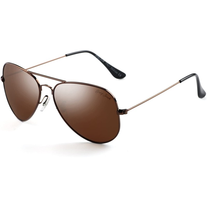 Wrap Polarized Classic Aviator Shaped Sunglasses Lightweight Style for Men Women - Brown Frame / Brown Lens - CU1850NWQKY $16.83
