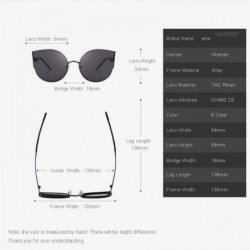 Aviator Women Classic Brand Designer Cat Eye Sunglasses Rimless Metal Frame C01 Black - C05 Silver - CN18XDW74O2 $13.75