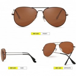 Wrap Polarized Classic Aviator Shaped Sunglasses Lightweight Style for Men Women - Brown Frame / Brown Lens - CU1850NWQKY $16.83