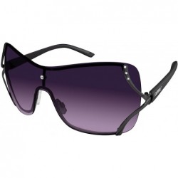 Shield Women's 454SP Rimless Rhinestone Shield Sunglasses with 100% UV Protection - 60 mm - Gunmetal - CS180Z3SKR7 $35.64