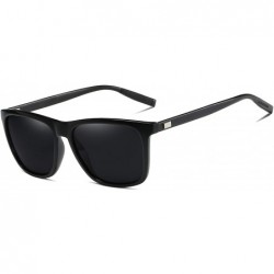 Oval Men Women Polarized Sunglasses Aluminum Magnesium Alloy Driving Sun Glasses Shades Male 90083 - Black - CN18X2H6G0X $17.99
