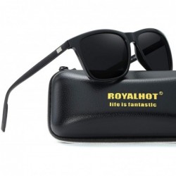 Oval Men Women Polarized Sunglasses Aluminum Magnesium Alloy Driving Sun Glasses Shades Male 90083 - Black - CN18X2H6G0X $17.99