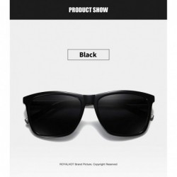 Oval Men Women Polarized Sunglasses Aluminum Magnesium Alloy Driving Sun Glasses Shades Male 90083 - Black - CN18X2H6G0X $17.99