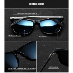 Oval Men Women Polarized Sunglasses Aluminum Magnesium Alloy Driving Sun Glasses Shades Male 90083 - Black - CN18X2H6G0X $17.99