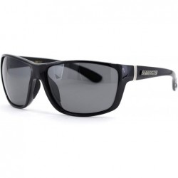 Sport Polarized Nitrogen Warp Sport Classic 90s Rectangular Sunglasses - Shiny Black - C018UDMXAZ4 $23.64